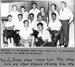 Survivors of the October 14, 1943 uprising at Sobibór in Israel after the war. 