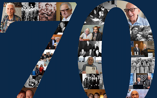 Front cover of the booklet prepared in honor of the Claims Conference's 70th anniversary